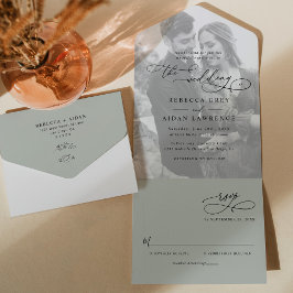 Casamento de Fotografias Verdes na Sage Mínima