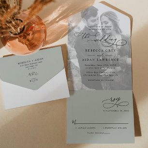 Casamento de Fotografias Verdes na Sage Mínima