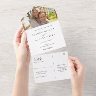 Casamento de Fotos Branco e Preto Minimalista