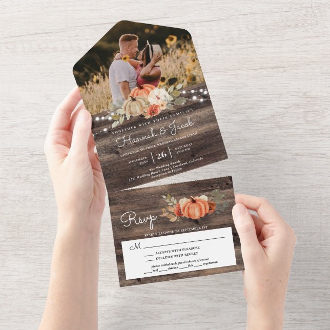 Casamento De Fotos Da Madeira Da Raça Da Pumpkin (Aba destacável)