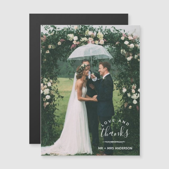 Casamento de Fotos de Obrigados e Amor Obrigado (Frente/Verso)