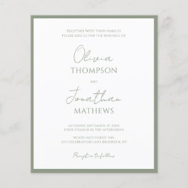 Casamento de Fotos de Script Verde de Sage Simples