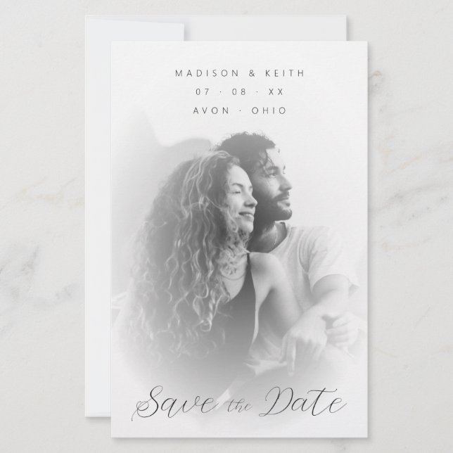 Casamento de Fotos Minimalista B&W sofisticado (Frente)