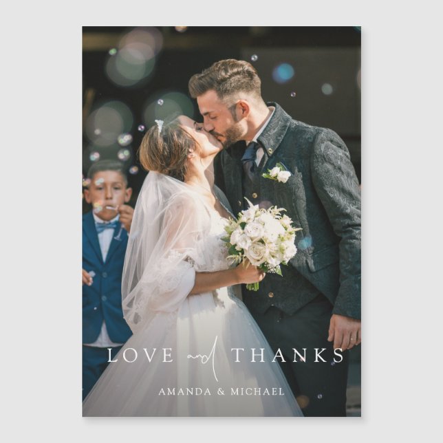 Casamento de Fotos Personalizado Obrigado Magnet (Frente)