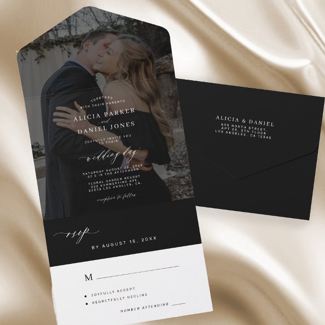Casamento de fotos preto minimalista (Criador carregado)