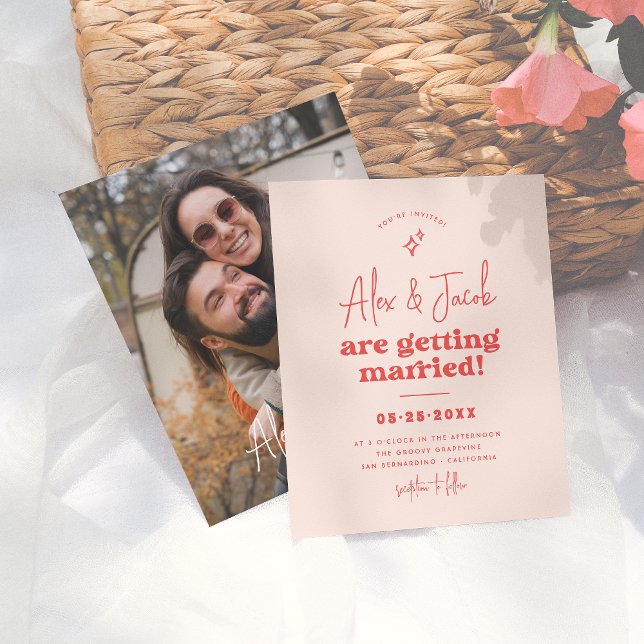 Casamento de Fotos Rosa e Vermelha do Groovy Spark (Criador carregado)