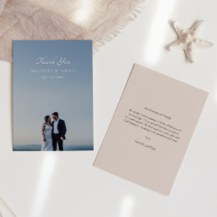 Casamento de Fotos Rosa Elegante Obrigado Cartões
