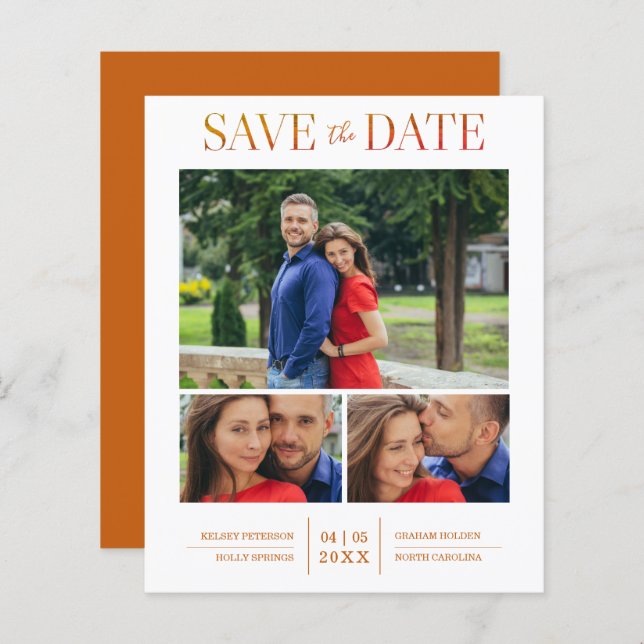 Casamento de Fotos Simples e Elegante Moderno 3 Ba (Frente/Verso)