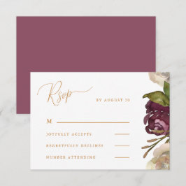 Casamento De Framboesa Escuro Com Caligrafia Rsvp