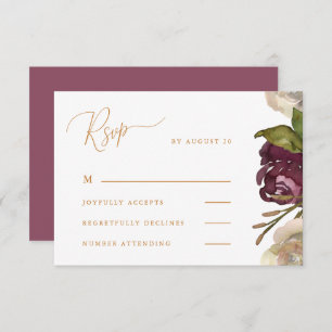 Casamento De Framboesa Escuro Com Caligrafia Rsvp