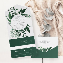 Casamento de Frame Botânico Verde Florestal Selvag
