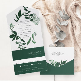 Casamento de Frame Botânico Verde Florestal Selvag