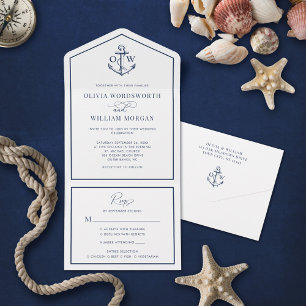 Casamento de Frame de Monograma de Âncora Náutica 