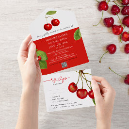 Casamento de Frutas de Cereja Vermelha Romântica Q