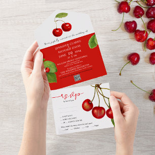 Casamento de Frutas de Cereja Vermelha Romântica Q