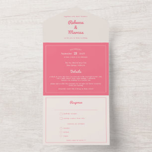 Casamento de Fúchsia Retro Vibes, Rosa Quente Mod