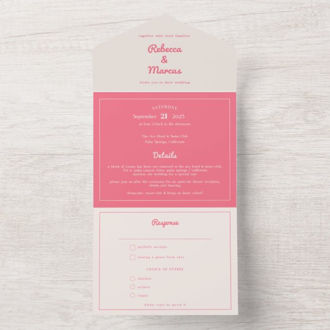 Casamento de Fúchsia Retro Vibes, Rosa Quente Mode (Interno)