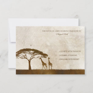 Casamento de Girafa Marrom e Africano Ivory rsvp