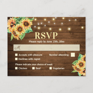Casamento de Girassol RSVP Convite para País Russo