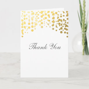 Casamento De Gold Foil Confetti Obrigado Cartão D