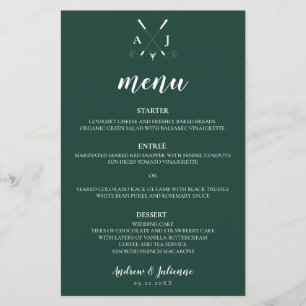 Casamento de Golfe do Monograma Moderno Emerald Gr