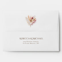 Casamento de Grama de Pampas de Aguarela Boho Flor