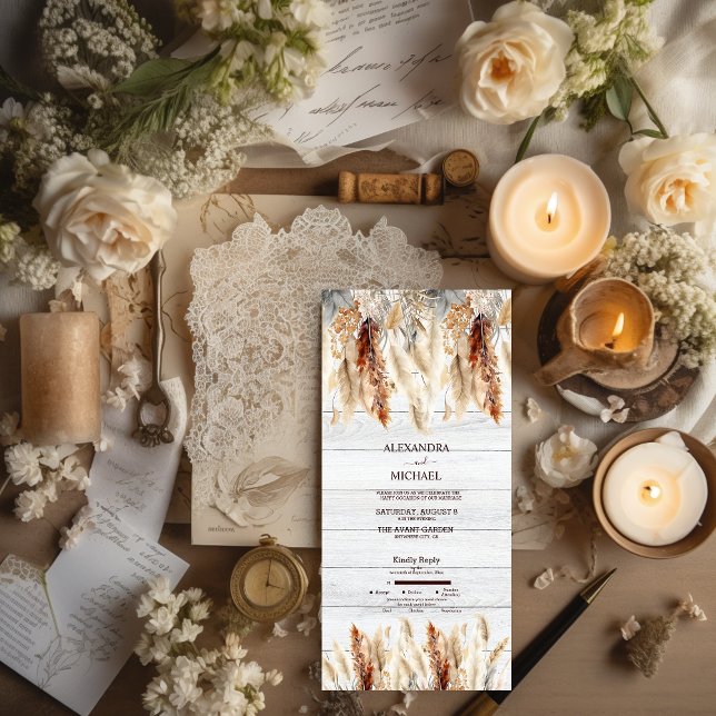 Casamento de Grama Pampas com Aquarela de Outono (Criador carregado)