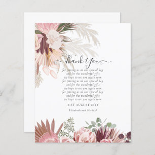 Casamento de Grass de Pampas de Cartões de agradec