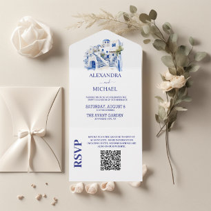 Casamento de Grécia Santorini de Destino Qr