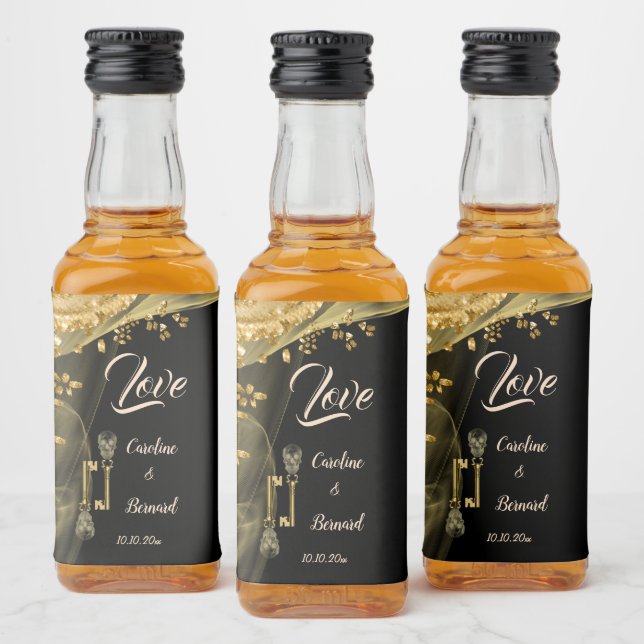 Casamento de Halloween com Caveiras de Ouro Assust (Garrafas)