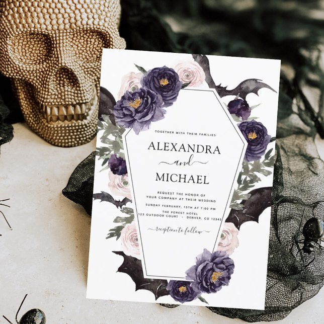 Casamento de Halloween Convite de outono Escuro (Criador carregado)