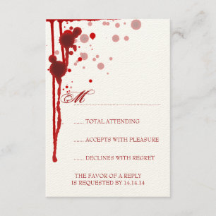 Casamento de Halloween de Vampiro RSVP Vermelho Sa
