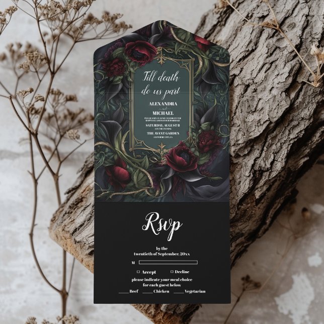 Casamento de Halloween Gótico do Rosa vermelha (Criador carregado)