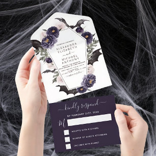Casamento de Halloween Outono Queda Roxo Escuro Tu