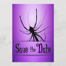 Casamento De Halloween Salve O Cartão Roxo Aranha