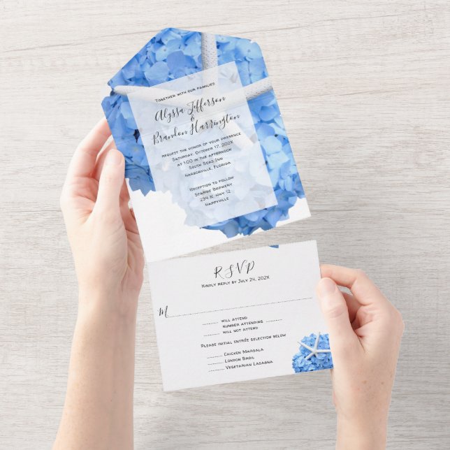 Casamento de Hydrangea Azul do Jardim da Seada (Aba destacável)