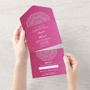 Casamento de índio branco-rosado elegante (não 