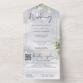 Casamento de Inverno com Arco Dourado Código QR Ve