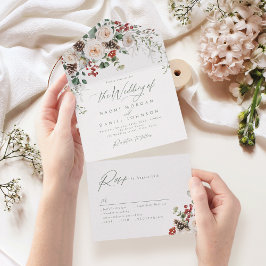 Casamento de Inverno Festivo Floral Elegante