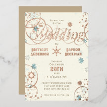 Casamento de Inverno Ivory Azul com Flocos de Neve