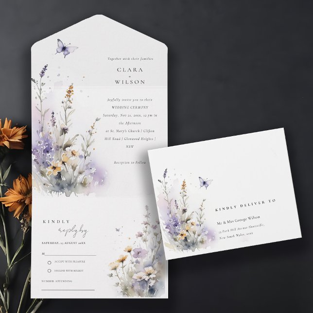 Casamento de Jardim da Borboleta de Flor Selvagem  (Criador carregado)