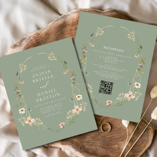 Casamento de Jardim do Código QR do Sage Green Wil