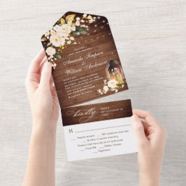 Casamento De Lanterna De Madeira Rústica Com Rosas