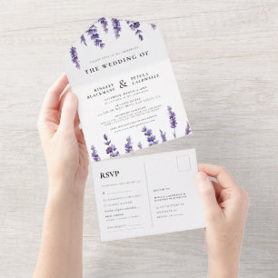 Casamento de lavanda floral elegante