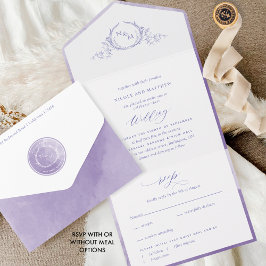 Casamento de Lavanda Lilac-Watercolor do Monograma