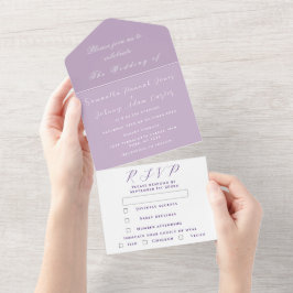 Casamento de Lavanda Mínima Elegante Lilac Roxo