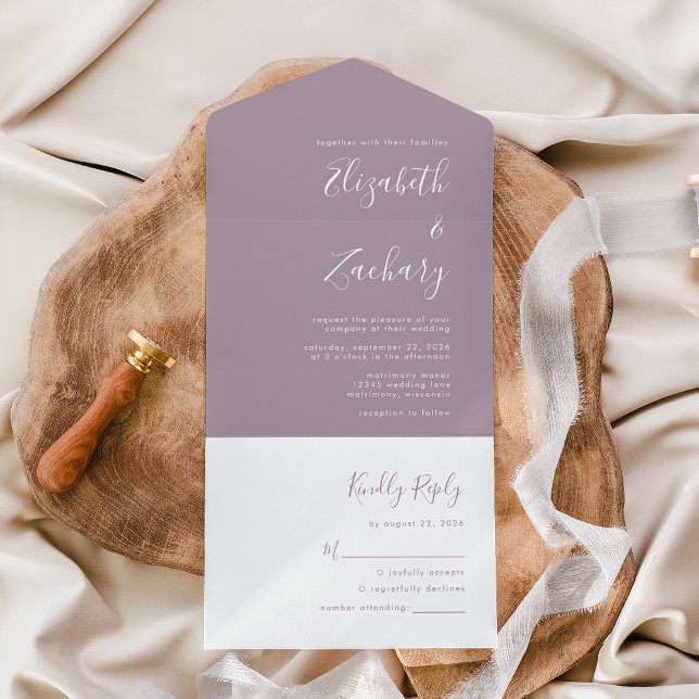 Casamento de Lavanda Mínimo com Dusty de Script Mo (Criador carregado)