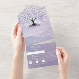 Casamento de Lavanda Roxo de Folha de Coração Eleg