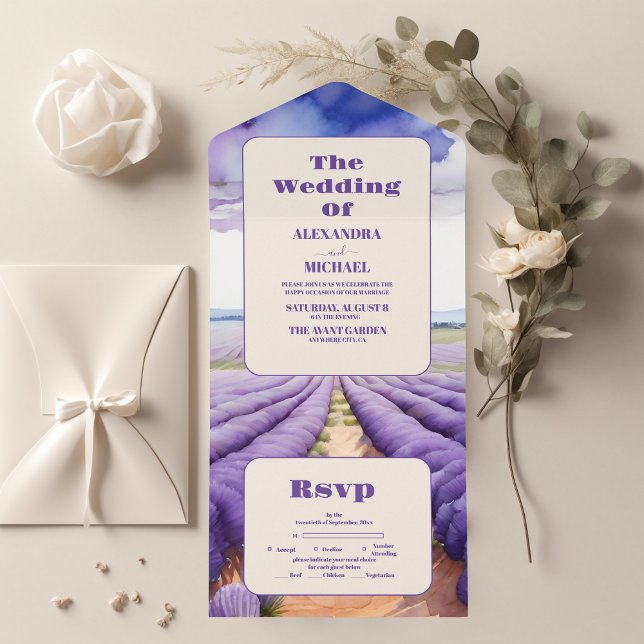 Casamento de Lavanda Rustic (Criador carregado)