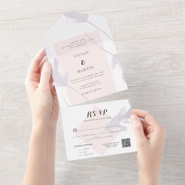 Casamento de Lavandas Violeta e Cor de Pêssego Ele (Aba destacável)
